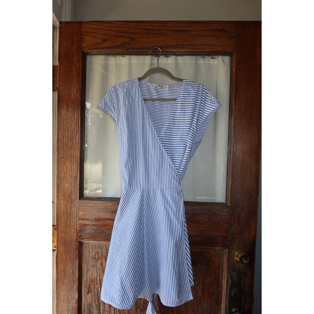 Blue and White Striped Dress